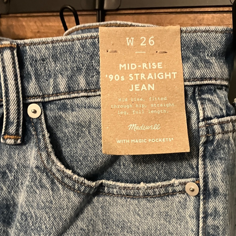 Madewell Mid-Rise 90s Light Blue Straight Leg Jeans